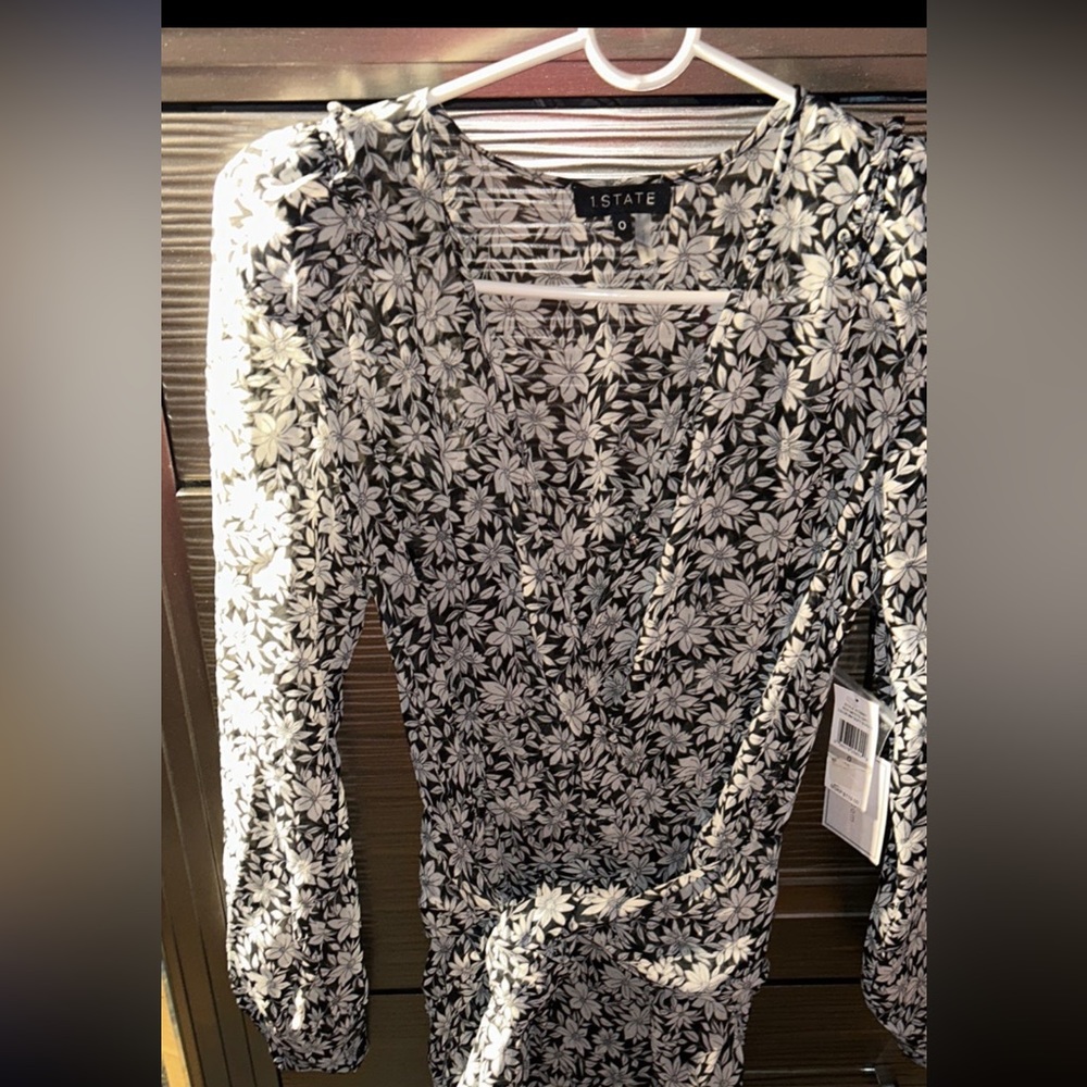 STATE tiered surprise wrap Dress